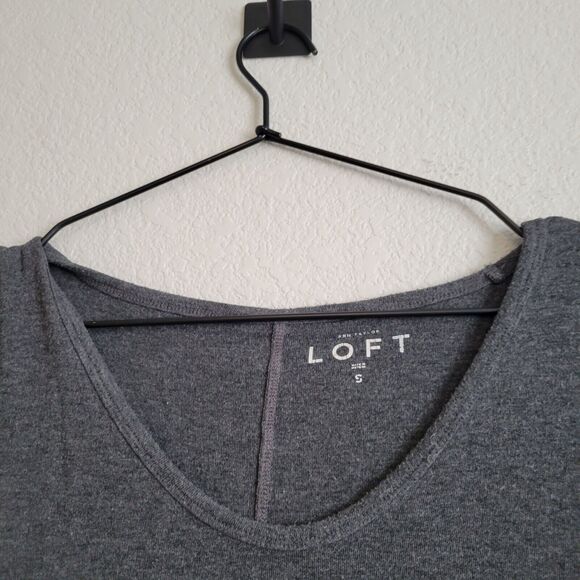 Ann Taylor LOFT Womens Sz S High Low Hem Slouchy T Shirt Gray - Picture 3 of 4